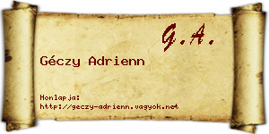 Géczy Adrienn névjegykártya